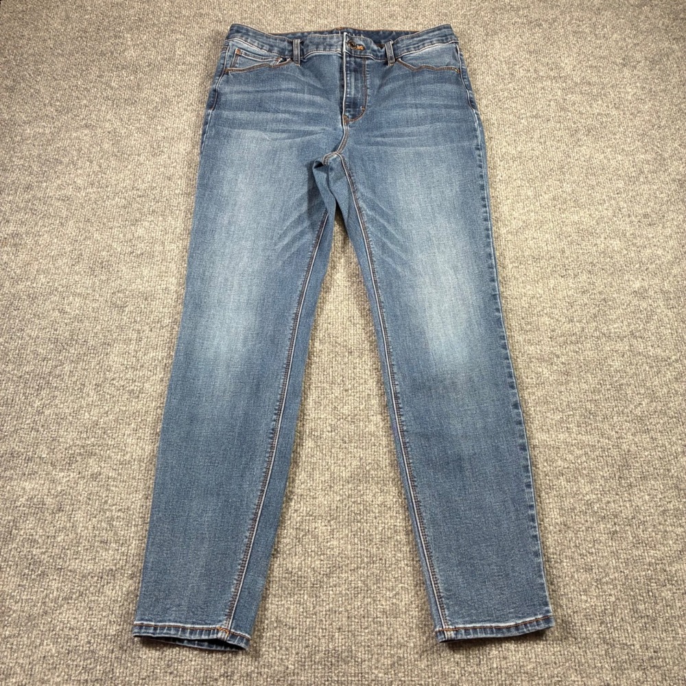 White House Black Market Skinny Jeans Womens 8S Blue High Rise Stretch Denim